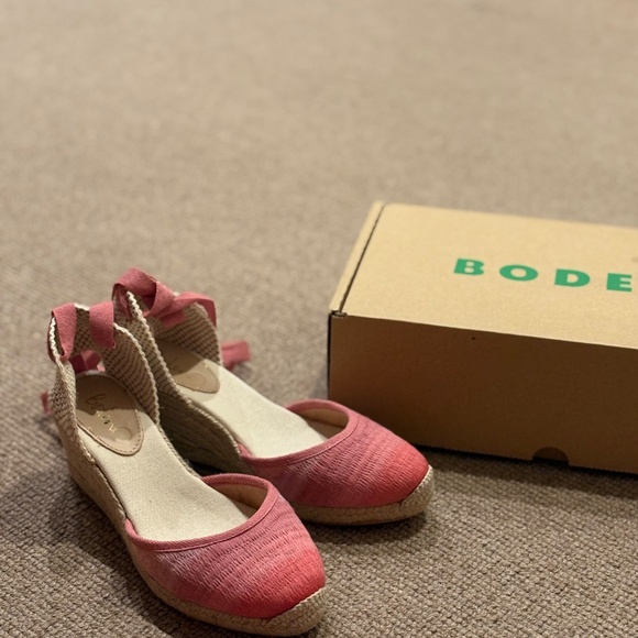 Boden Pink classic Cassie espadrille wedges NWOT Size 37 - Picture 4 of 4